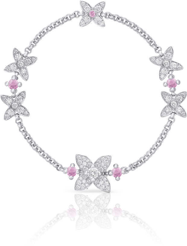 Elegant Diamond Floral Necklace PNG image