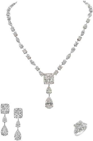 Elegant Diamond Jewelry Set PNG image