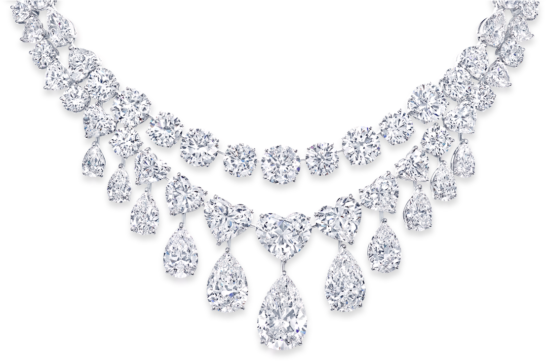 Elegant Diamond Necklace Design PNG image