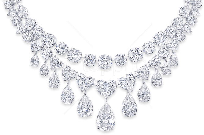 Elegant Diamond Necklace Design PNG image