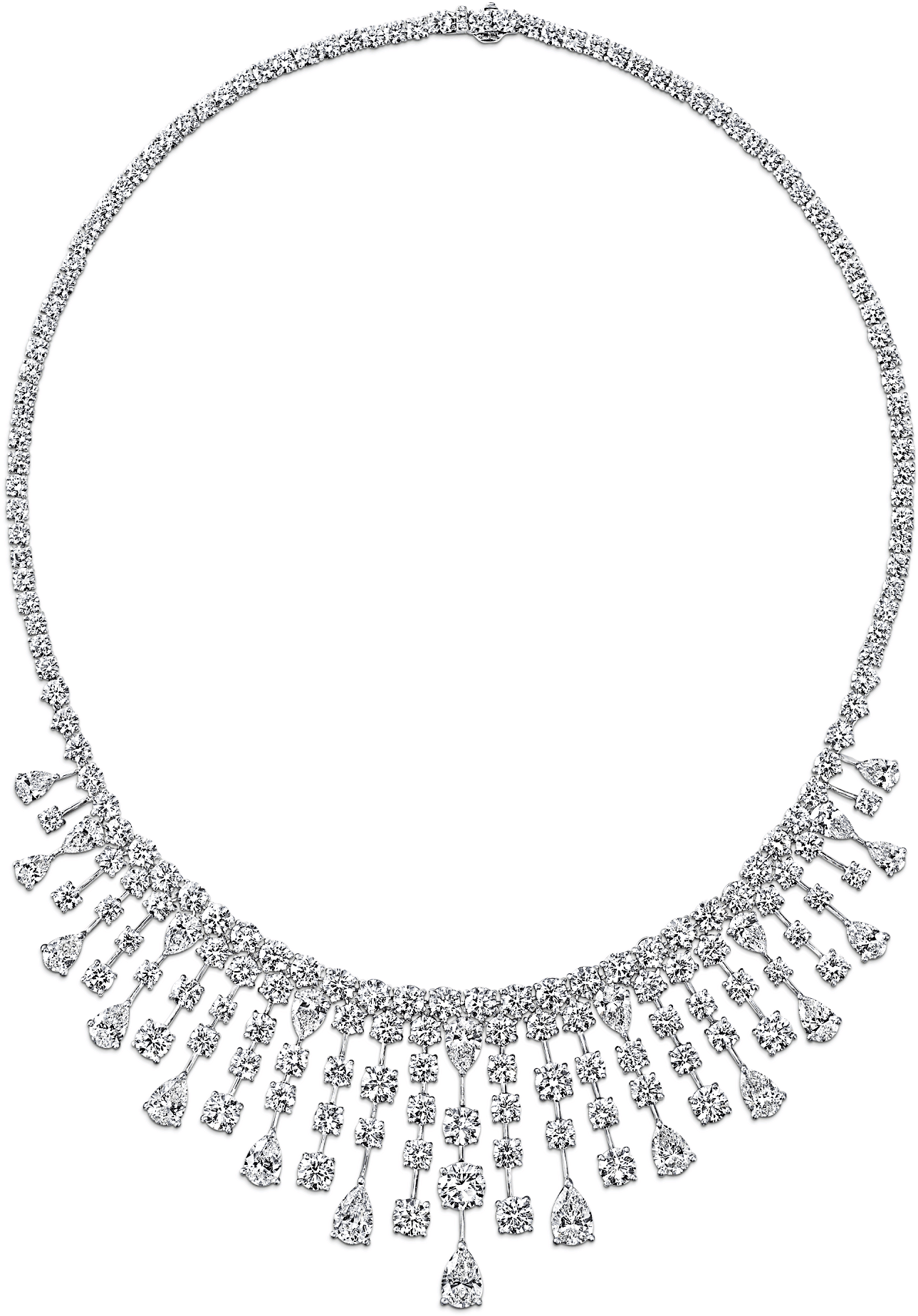 Elegant Diamond Necklace Design PNG image