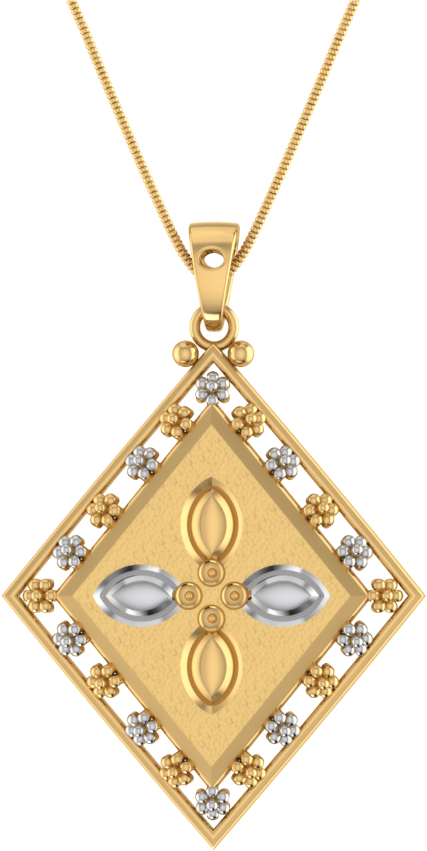 Elegant Diamond Shaped Pendant PNG image