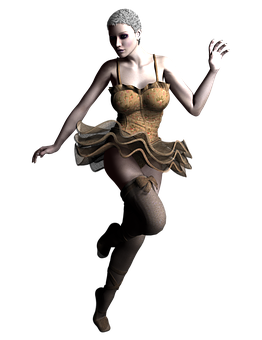 Elegant Digital Dancer Pose PNG image