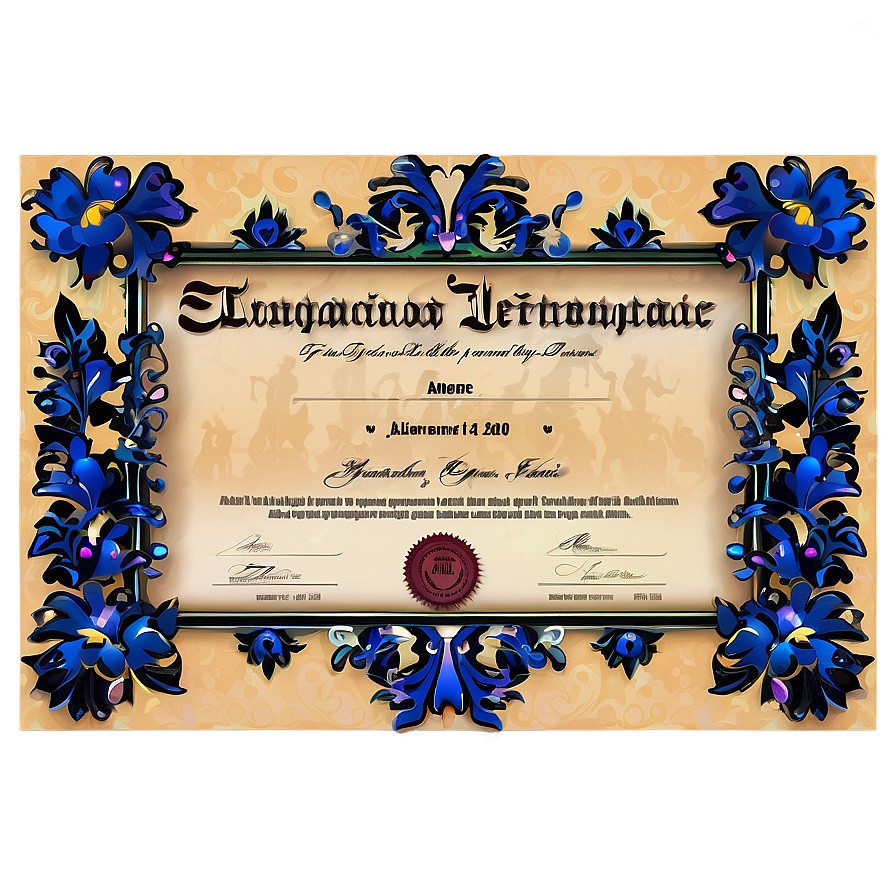 Elegant Diploma Certificate Png Uhu64 PNG image