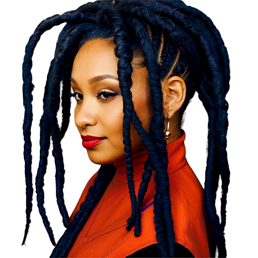 Elegant Dreads Hairstyling Png Vib PNG image