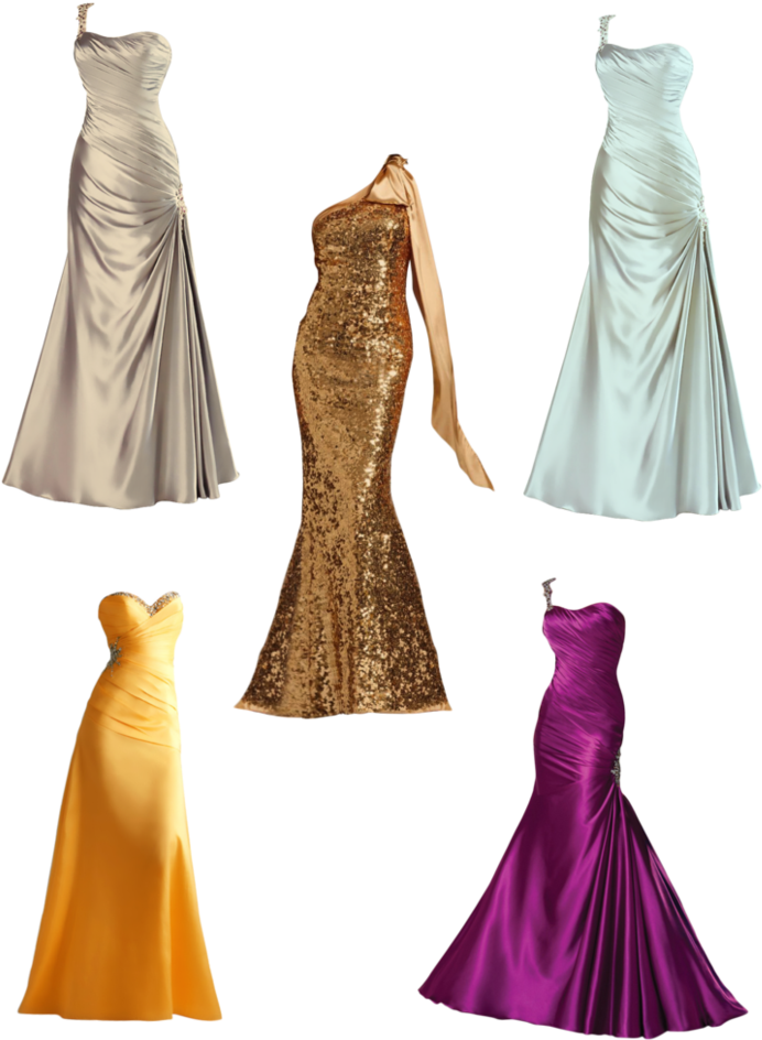 Elegant Evening Gowns Collection PNG image