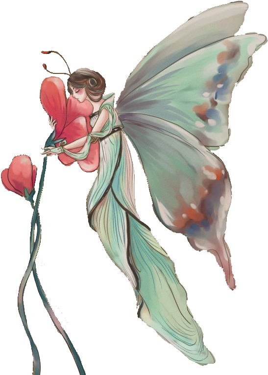 Elegant Fairy With Butterfly Wings PNG image