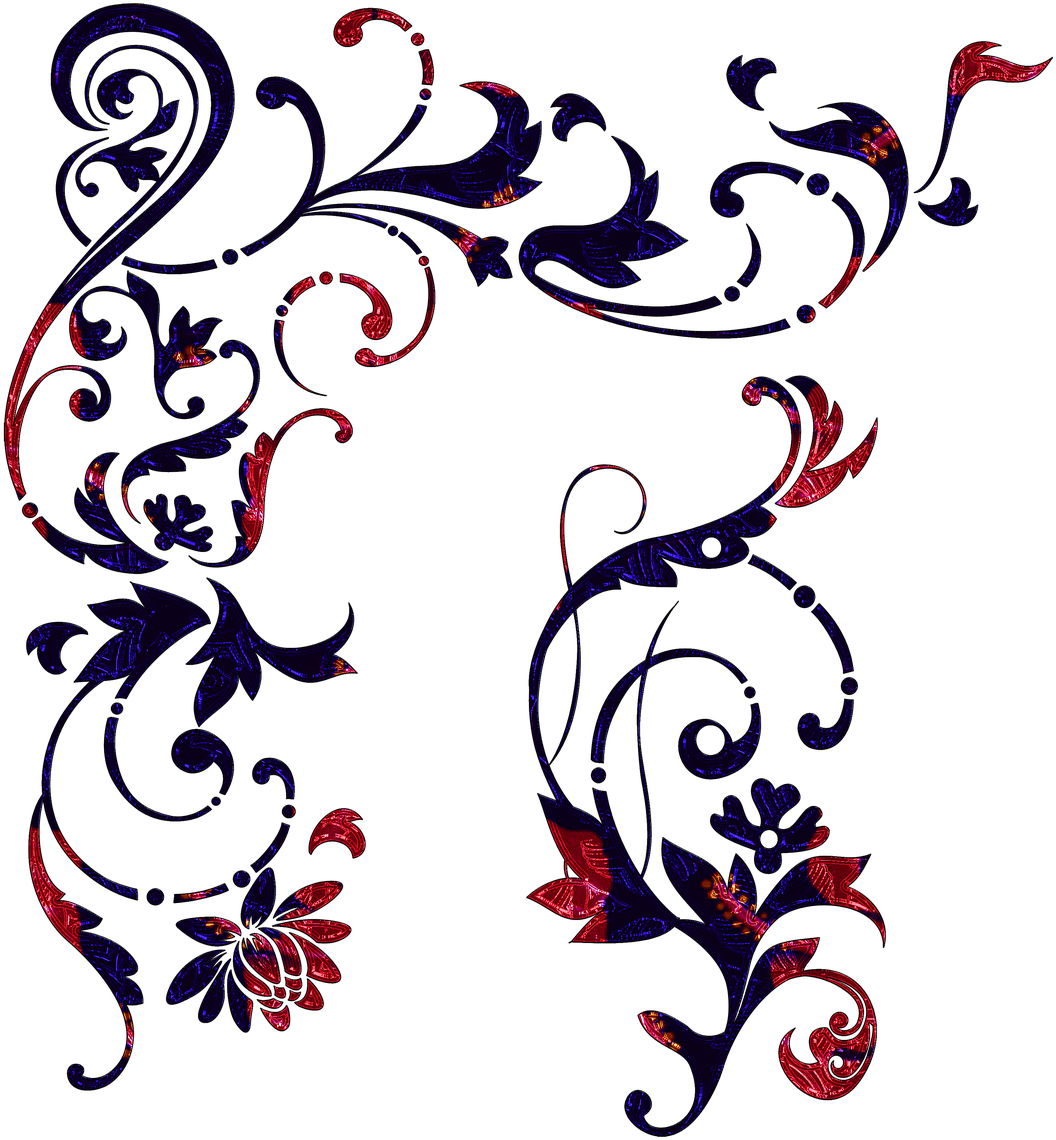 Elegant Floral Abstract Border PNG image