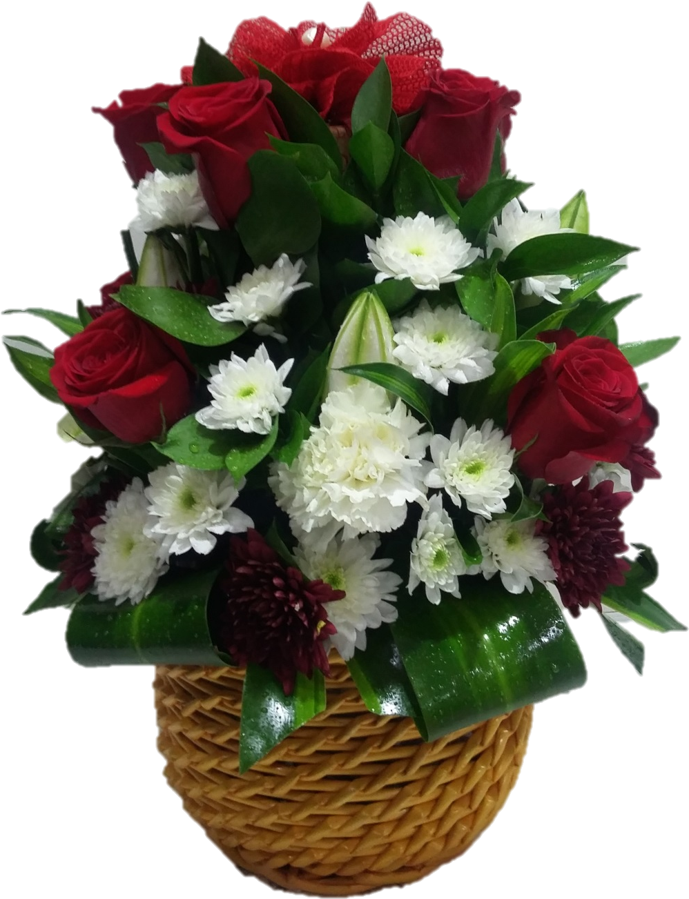 Elegant Floral Arrangement Basket PNG image