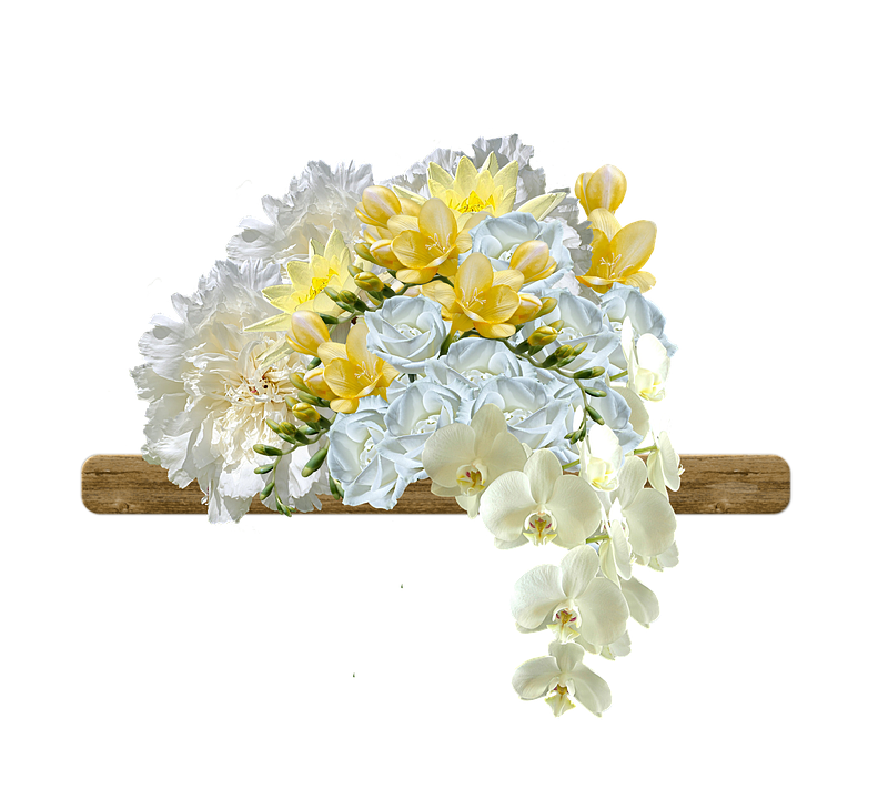 Elegant_ Floral_ Arrangement_on_ Wood PNG image