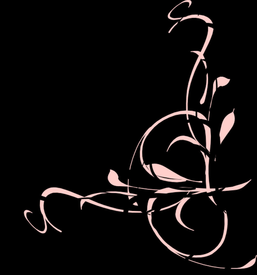 Elegant Floral Calligraphy Art PNG image