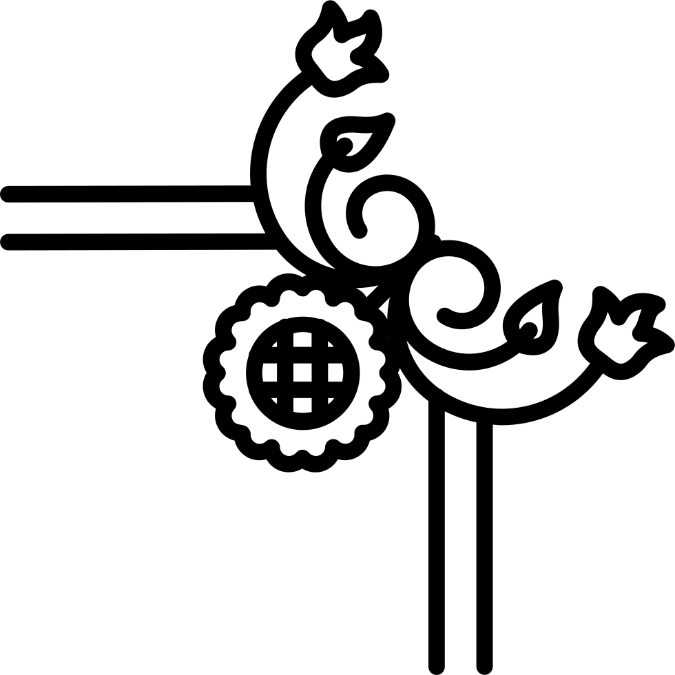 Elegant Floral Corner Design PNG image