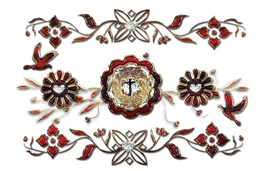 Elegant Floral Cross Design PNG image