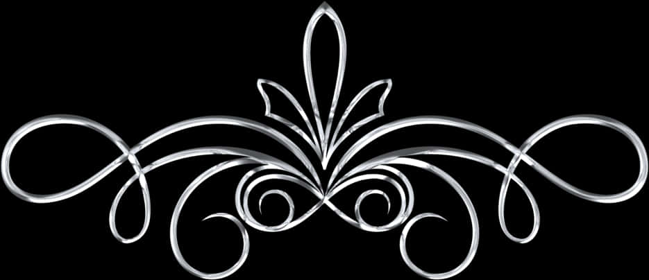 Elegant Floral Divideron Black Background PNG image