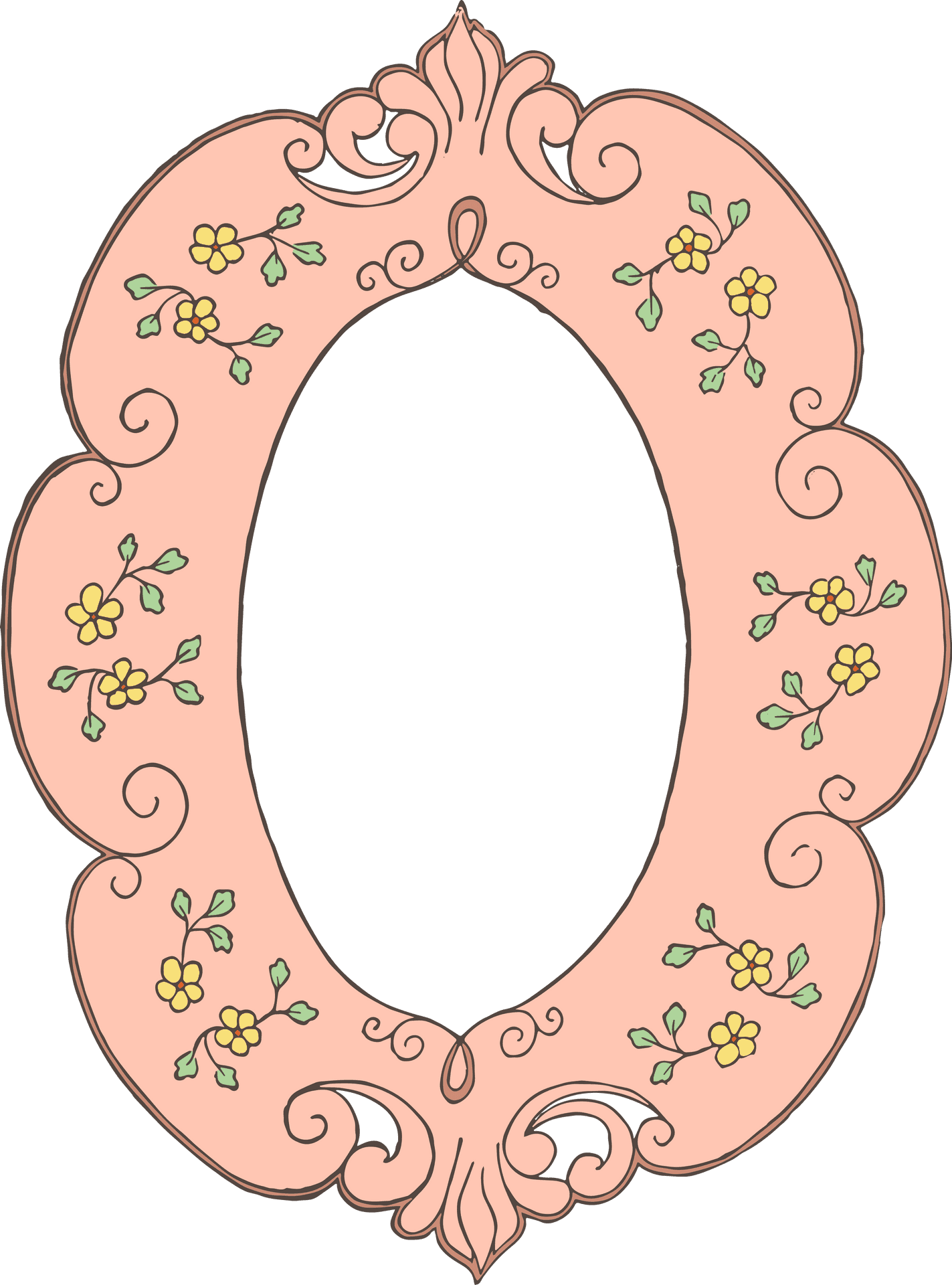 Elegant Floral Frame Design PNG image