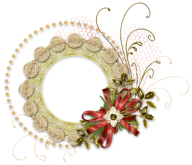 Elegant Floral Lace Frame PNG image