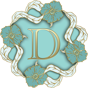 Elegant Floral Letter D Design PNG image