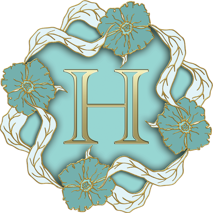 Elegant Floral Letter H Design PNG image