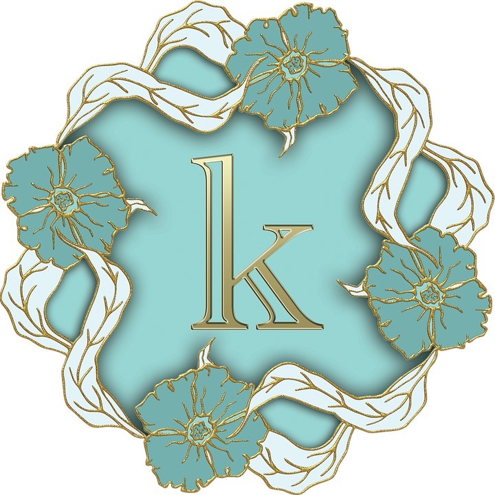 Elegant Floral Letter K Design PNG image