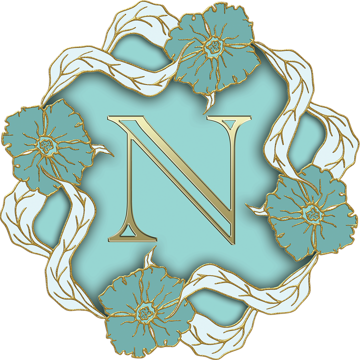 Elegant Floral Letter N Design PNG image