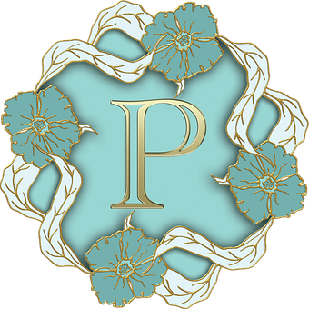 Elegant Floral Letter P PNG image