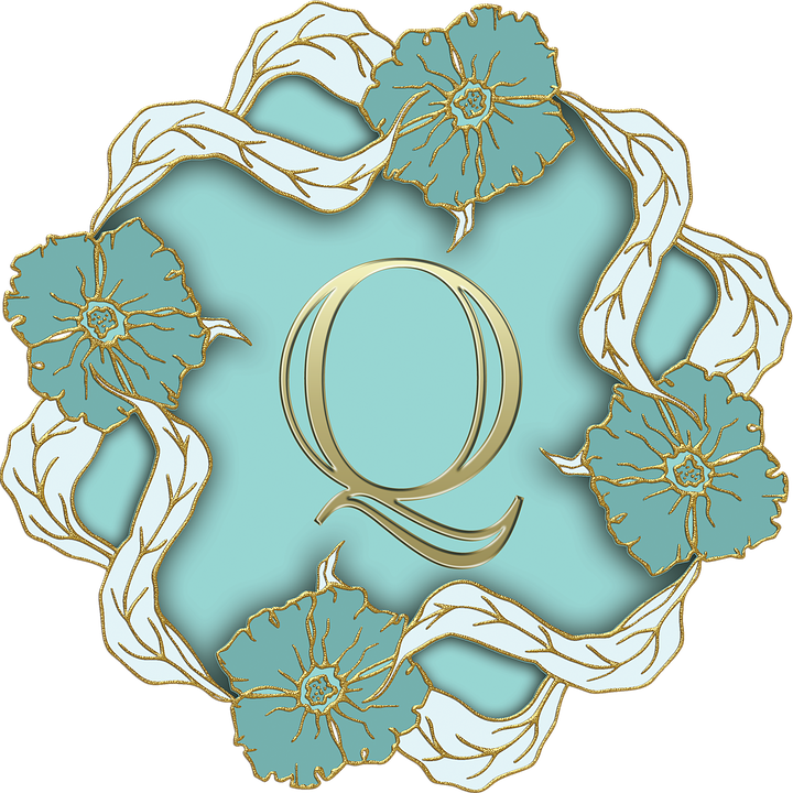 Elegant Floral Letter Q Design PNG image