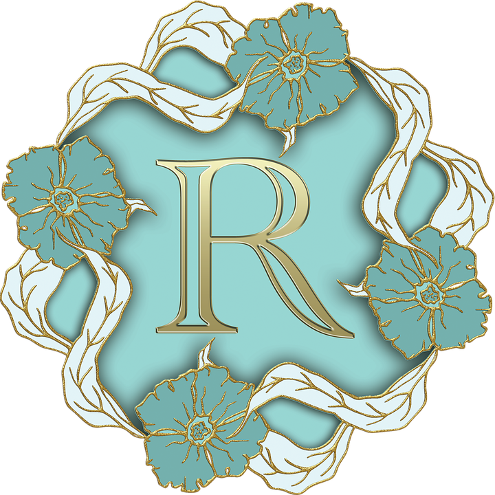 Elegant Floral Letter R Design PNG image