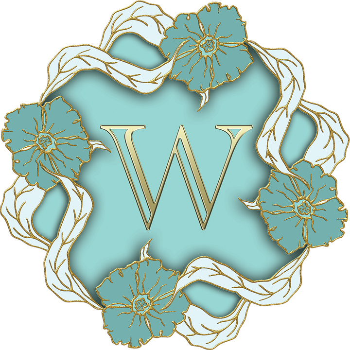 Elegant Floral Letter W Design PNG image