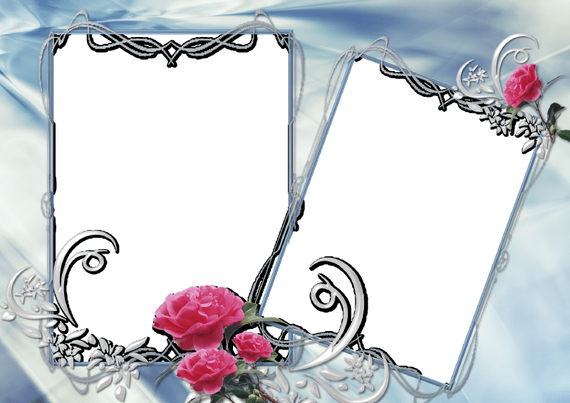 Elegant Floral Love Photo Frames PNG image