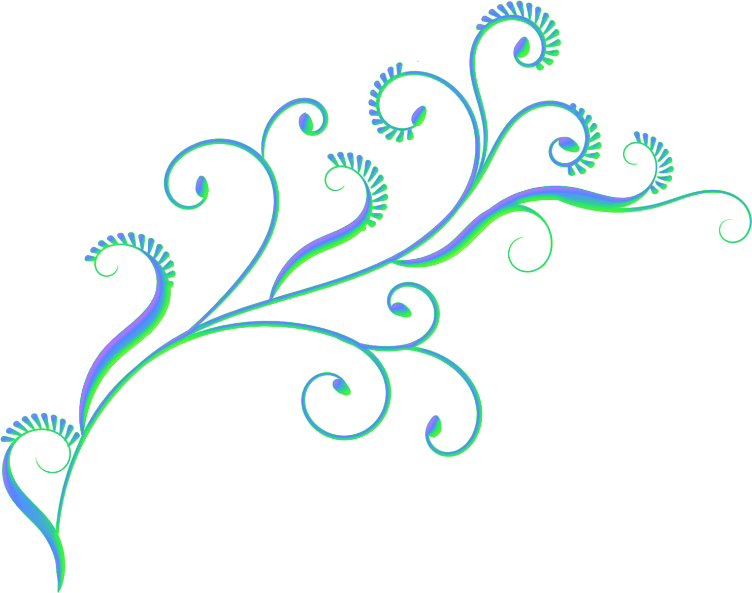 Elegant Floral Scroll Design PNG image