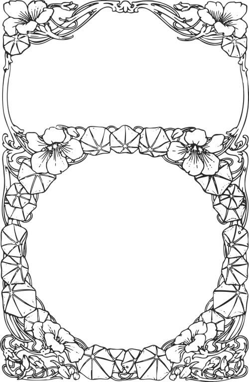 Elegant Floral Vintage Frame PNG image