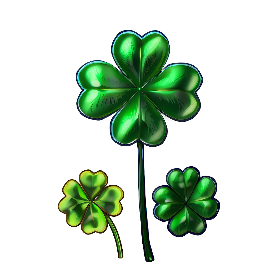 Elegant Four Leaf Clover Png Jpt PNG image