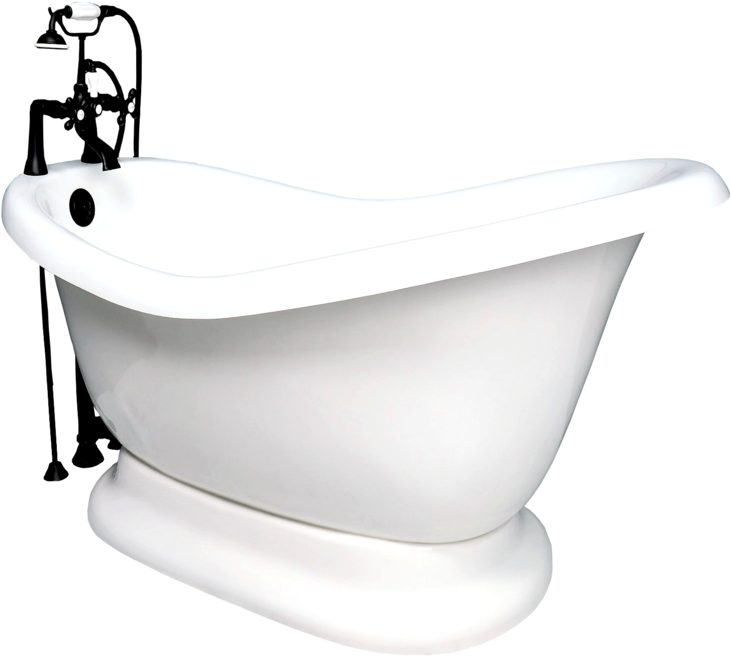 Elegant Freestanding Clawfoot Bathtub PNG image
