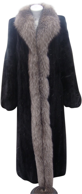 Elegant Fur Trimmed Coat PNG image