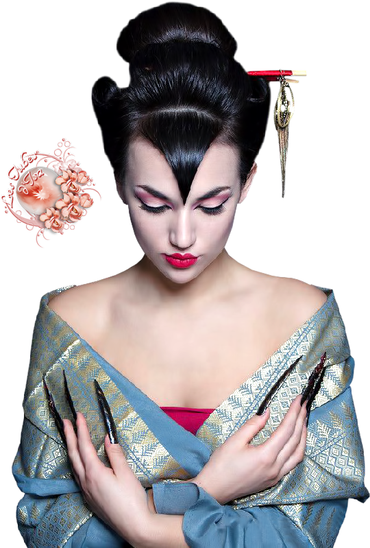 Elegant Geisha Portrait PNG image