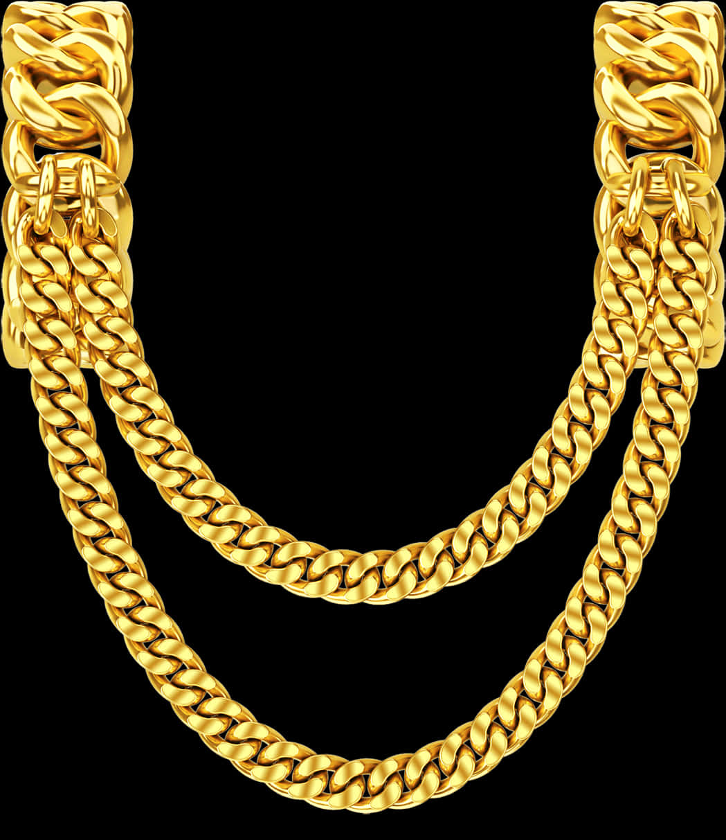 Elegant Gold Chain Design PNG image