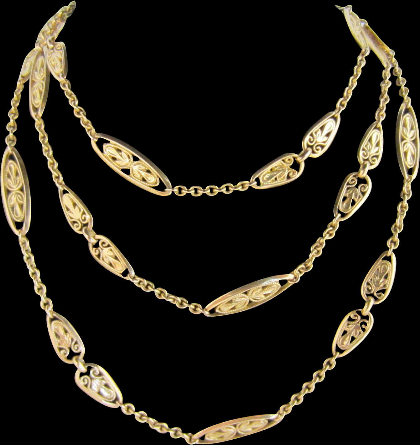 Elegant Gold Chain Design PNG image