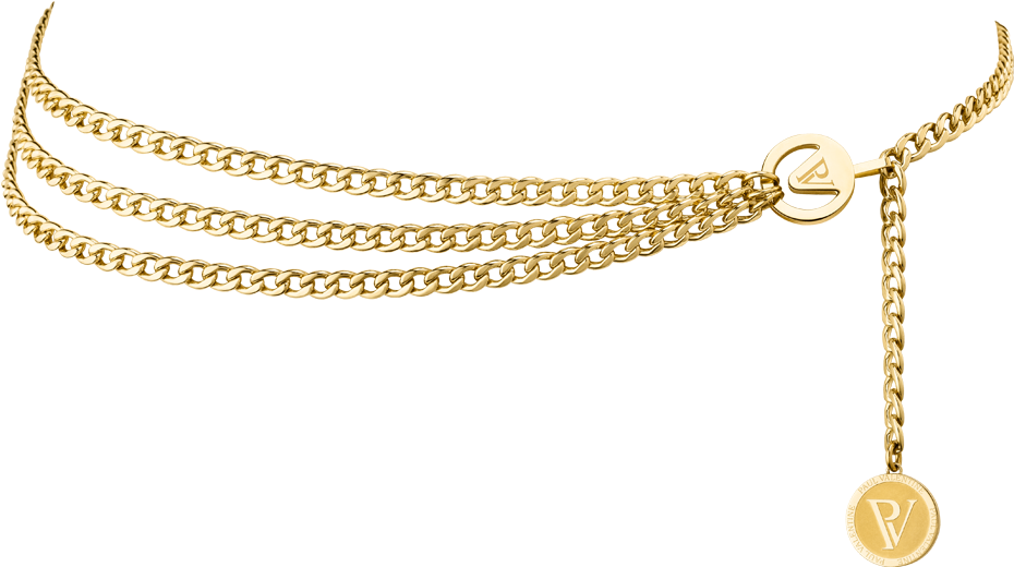 Elegant Gold Chain Design PNG image