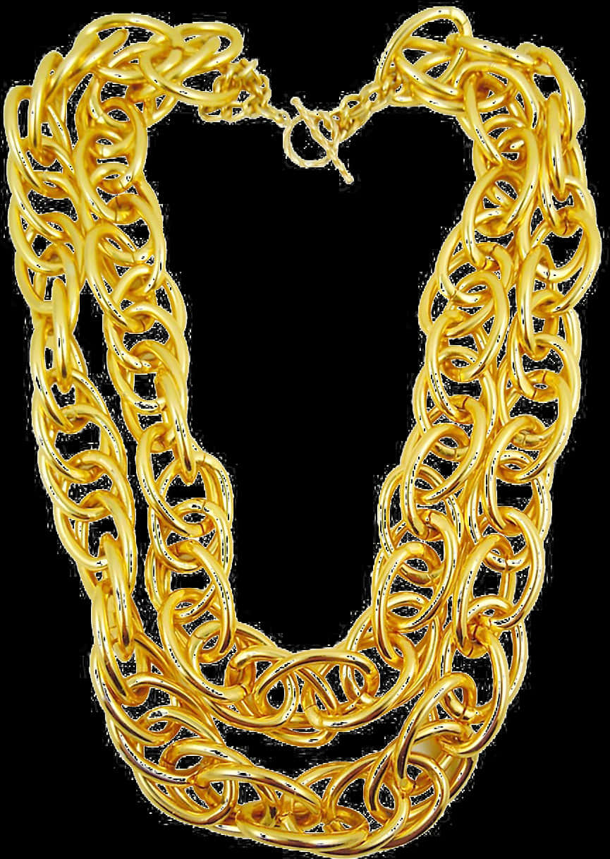 Elegant Gold Chain Necklace PNG image