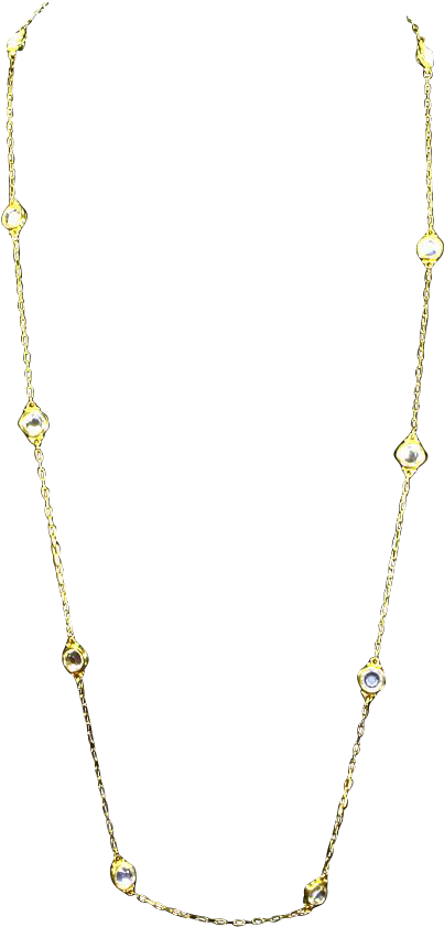Elegant Gold Chain Necklacewith Gemstones.png PNG image
