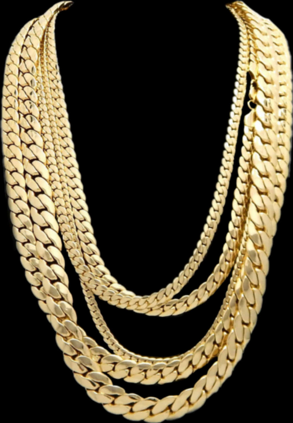 Elegant Gold Chains Black Background PNG image