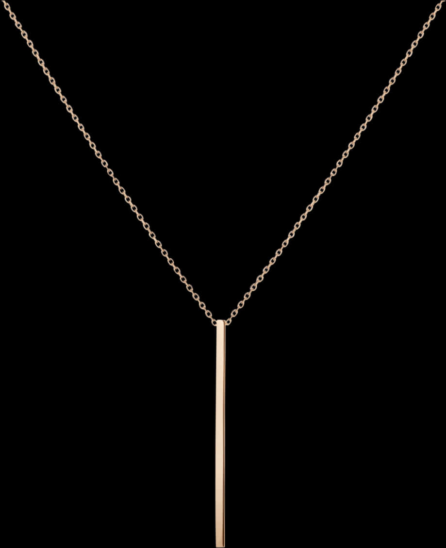 Elegant Gold Chainwith Bar Pendant PNG image