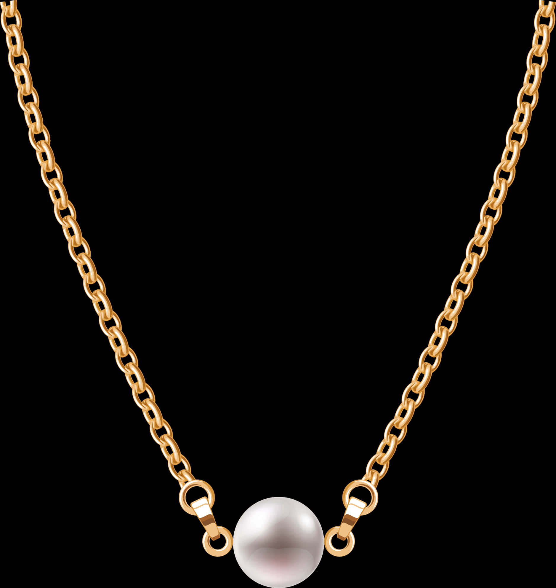 Elegant Gold Chainwith Pearl Pendant PNG image