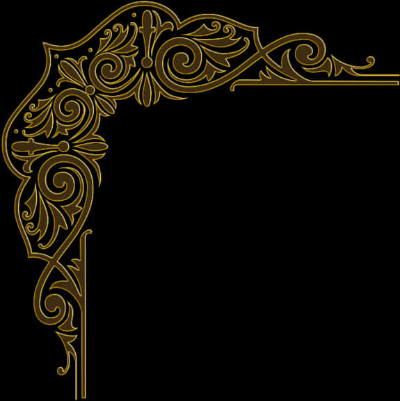 Elegant Gold Corner Design PNG image