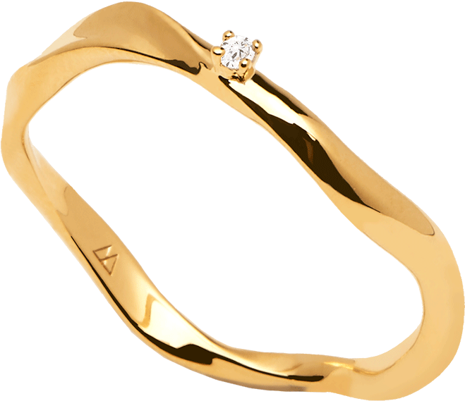 Elegant Gold Diamond Ring PNG image