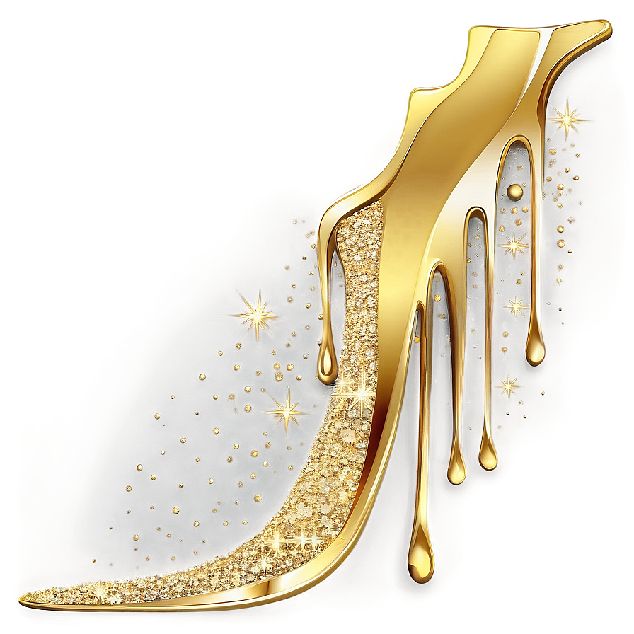 Elegant Gold Glitter Drip Design Png Lgj PNG image