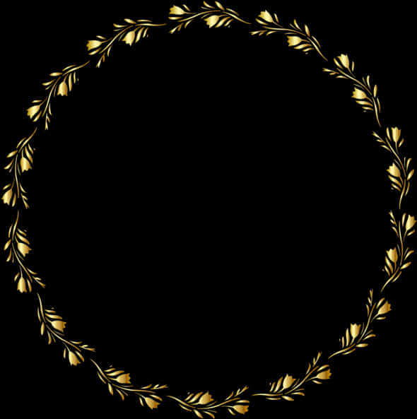 Elegant Gold Laurel Wreath Design PNG image