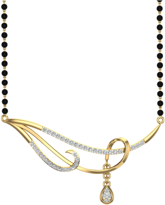 Elegant Gold Mangalsutra Design PNG image