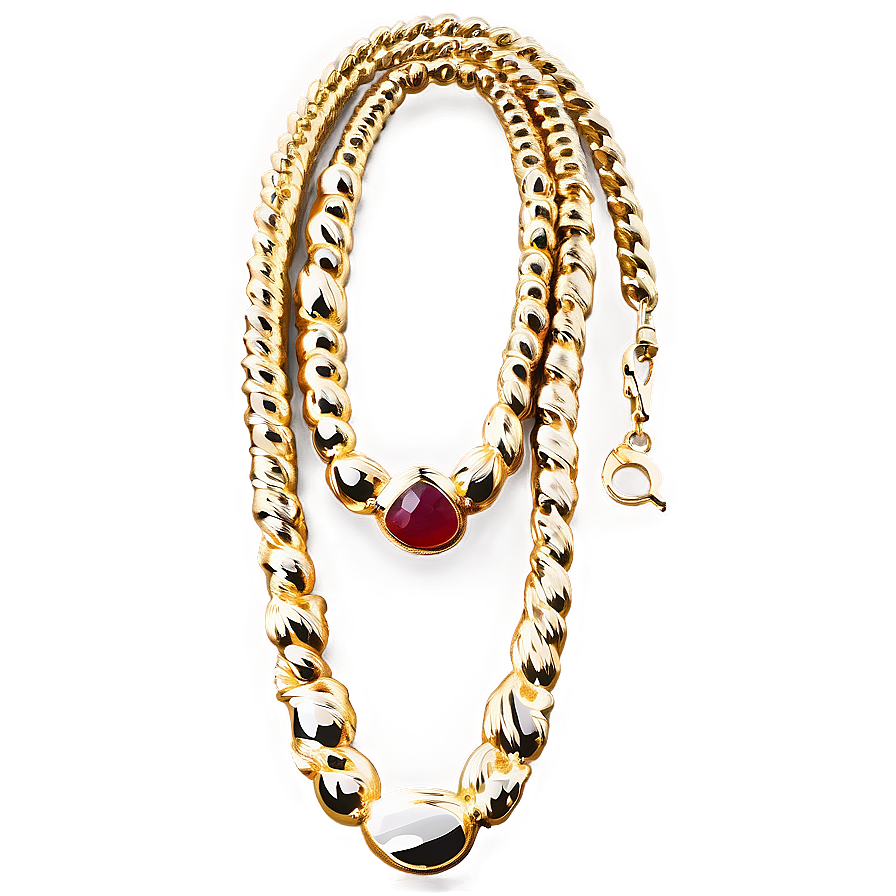 Elegant Gold Necklace Png 06122024 PNG image