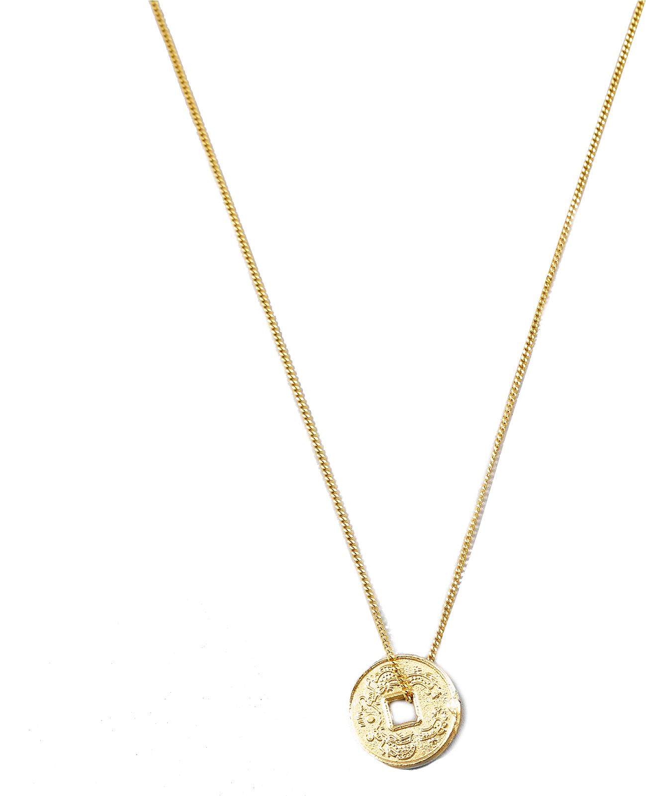 Elegant Gold Pendant Necklace PNG image